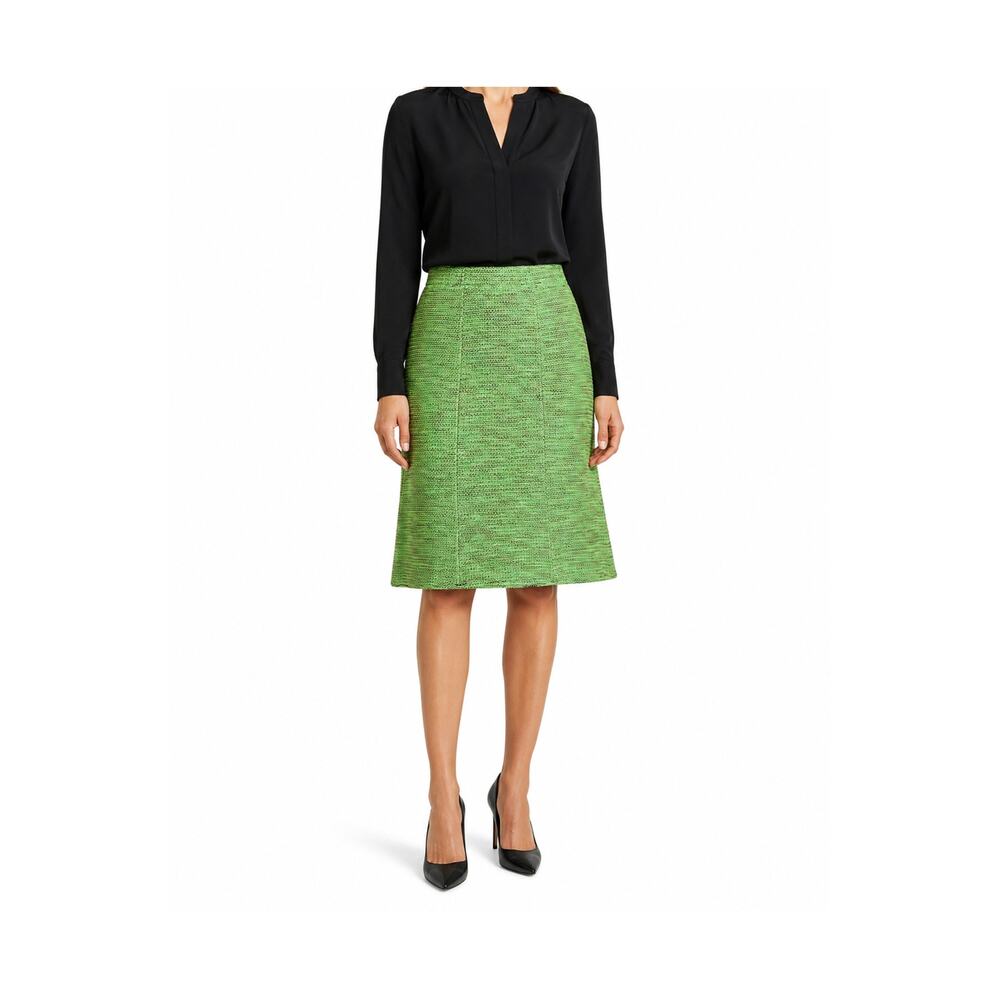 St John Collection Skirt Size 8 Green Knit Textured USA Career Luxury Marie Gray
